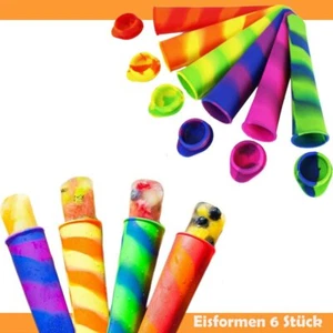 6 Stück Silikon eis am stiel Eisformen mit Deckel Eistüte - BPA Frei Eisförmchen - Bild 1 von 8