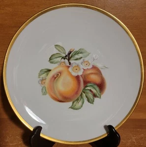 Hutschenreuther Obst Salatteller, 8", Goldrand, Pfirsich, Germany, TOP - Bild 1 von 6