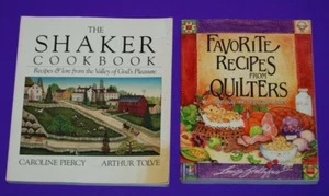 2 Favorite Recipes from Quilters Stoltzfus +The Shaker Piercy Tolve Cookbooks - Picture 1 of 8