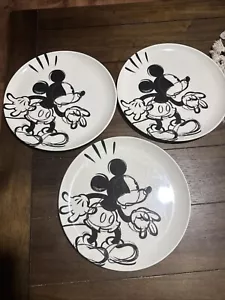 Set (3) Zak! Disegni Piatti 10" Retrò Topolino Melamina Cena Bambino Disney - Foto 1 di 7