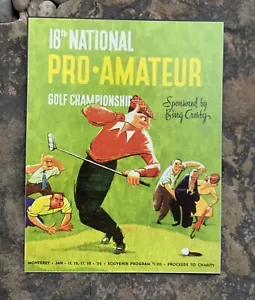 Bing Crosby 18th National Pro Am Program Cover Pic. 10x8~1959 - Picture 1 of 6