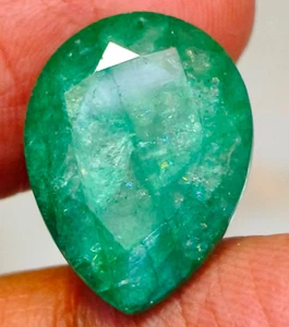 Piedra preciosa suelta con forma de corte de pera esmeralda verde natural de Zambia M22 - Imagen 1 de 16