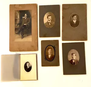 Lot of Six Vtg Antique Studio Portrait Photos of Men Dapper Gentlemen in Suits - Picture 1 of 11