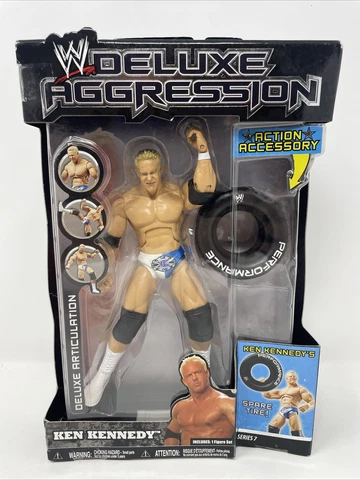 Jakks Pacific 2007 WWE Deluxe Aggression KEN KENNEDY 7” Figure w/ Spare Tire Cover