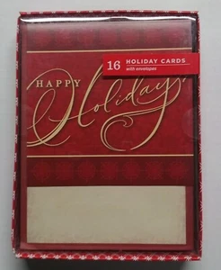 Red 'Happy Holiday' 16 Holiday Cards with envelopes ~ NEW! - Picture 1 of 2