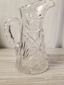 Vintage Brilliant Cut Crystal Pitcher Star of David 9' Tall - Picture 1 of 5