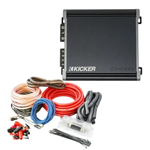 Kicker CXA400.1 Class-D Mono Amplifier + T4AW-R 4 Gauge Amp Kit - Picture 1 of 8