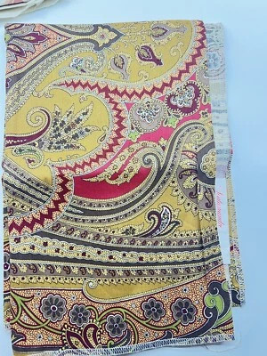 1 piece- Scalamandre fabrics O’MARRA- ￼27" by 35"- Color Brown, Gold, Red - Image 1 of 3