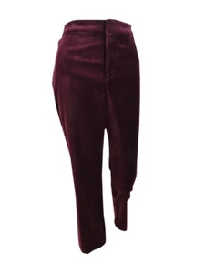 Lauren Ralph Lauren Women's Petite Stretch Velvet Straight Pants (10P, Purple) - Picture 1 of 2