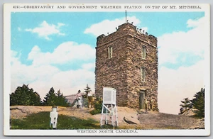 Vintage Postkarte - Observatorium & Wetterstation - Mount Mitchell - Western NC - Bild 1 von 2