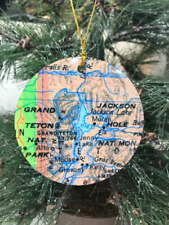 Grand Tetons, Jackson Hole, Map Christmas Ornament