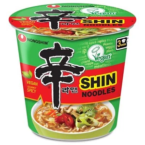 (6 Pack) NONGSHIM Korean Spicy Shin Ramen Instant Cup Noodles Soup, Vegan, 75g - Picture 1 of 6