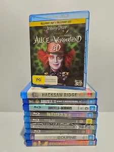 10 Assorted BluRay Movies Godzilla Bourne Beetlejuice Corpse Bride Hacksaw Ridge - Picture 1 of 14
