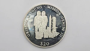 2001 Liberia 20 Dollar Silver Coin - Mission Gemini III - 20g .999 Silver - Picture 1 of 4