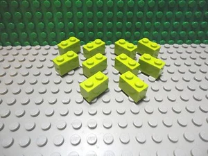Lego 10 Lime Green 1x2 brick block NEW - Picture 1 of 1