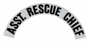 ASST.RESCUE CHIEF - Highly Reflective FIRE HELMET CRESCENT  DECALS -  A PAIR - Picture 1 of 1