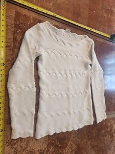 Vintage ESPRIT Cotton Sweater Cable Knit White Women’s size Medium #S56