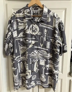 QUIKSILVER Men's S/S Button-Up Shirt SLACK LINE - Black - XL Waikiki Honolulu - Picture 1 of 7