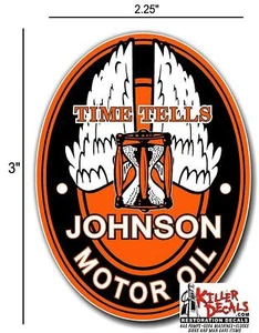3" Johnson BENZIN OVAL MOTORÖL SCHMIERMITTEL SCHMIERMITTEL AUFKLEBER GASVERKLEIDUNG - Bild 1 von 1