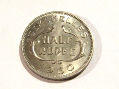 Seychelles 1960 1/2 Half Rupee unc Coin - Image 1 of 4