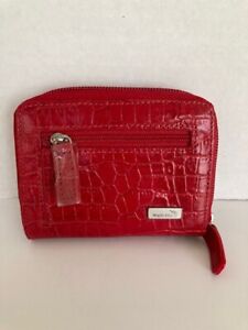 WALLETBE - RED CROC PEBBLED - NEW WITHOUT TAGS