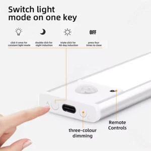 Luce LED Sensore di Movimento Wireless Ricaricabile 40cm Camper Caravan - Foto 1 di 6