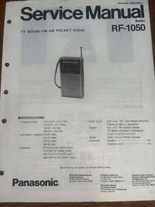 Panasonic RF-1050 Service Manual Radio Original - Picture 1 of 3