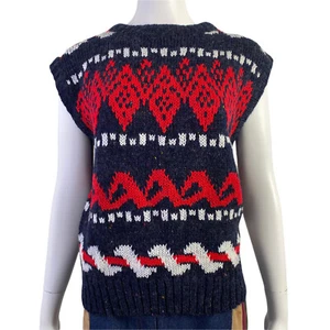 Vintage One Step Up Geometric Womens Sweater Vest Sz Medium New Old Stock - Picture 1 of 6