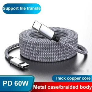 3m-8m 60W USB Type C To USB C Cable For Samsung iPhone Xiaomi PD Fast Charging - Picture 1 of 7