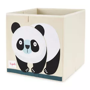 3 Sprouts Children's Foldable Fabric Storage Cube Box Soft Toy Bin, Panda (Used) - Picture 1 of 8