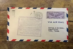 Vintage 1932 USS Akron Coast to Coast Trip Envelope Cover Lakehurst NJ - Picture 1 of 3