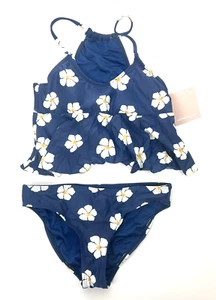 O’Neill Girl’s Blue Floral Two Piece Tankini Set Size 12 - Picture 1 of 3