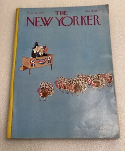 1977 NOVEMBER 28 NEW YORKER FULL MAGAZINE BEAUTIFUL FRONT COVER ART VINTAGE ADS - Picture 1 of 5