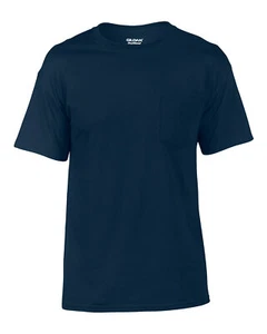 3xl Men's Pocket T-Shirt Gildan Style G830 50/50 Navy - Picture 1 of 1