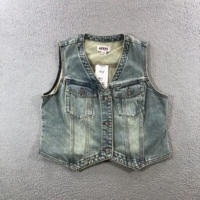 Chaleco Vaquero Guess Denim Para Mujer’s L Azul Western Rodeo Foto 1 de 4