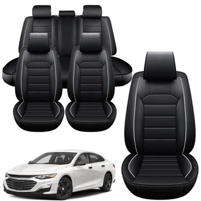 For Chevrolet Malibu Car Seat Cover Full Set Leather Front Rear Protector Pad - Image 1 of 4