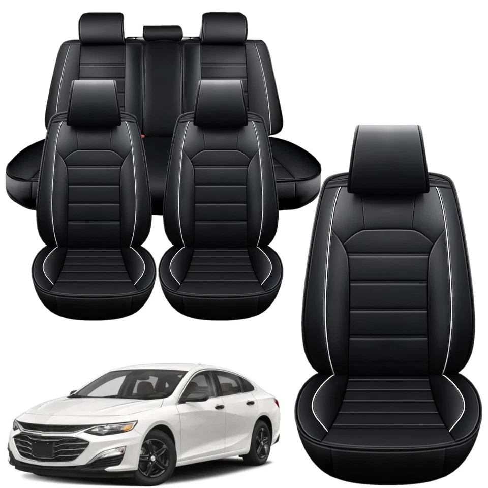 For Chevrolet Malibu Car Seat Cover Full Set Leather Front Rear Protector Pad - Image 1 of 4