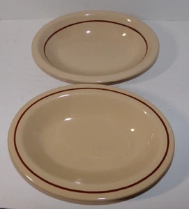 Two Buffalo China Restaurant Cafe Ware 10.5" oval tan Serving Vegetable Bowl - Picture 1 of 5