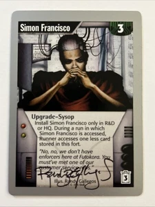 Rare Signed Proof By Illus Randy Gallagos Netrunner: Simon Francisco - Picture 1 of 7
