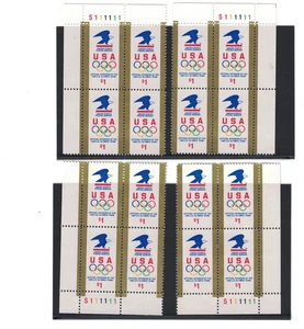 #2539 - $1 USA Olympics - Matched Set of 4 Plate Blocks - F/VF NH - Picture 1 of 1