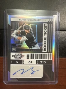 2022 ROMY GONZALEZ CONTENDERS PLAYOFF TICKET RC AUTO WHITE SOX #48 - Bild 1 von 2