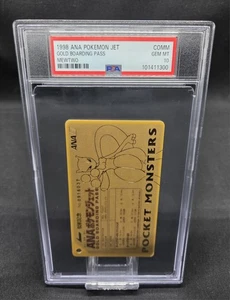 PSA 10 Mewtwo ANA Pokemon Jet Gold Boarding Pass No.3 Promo Japanese Card 1998 - Picture 1 of 7