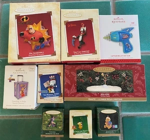 Hallmark Keepsake Christmas Ornament Lot TV Movies in box Peanuts Incredibles - Picture 1 of 1