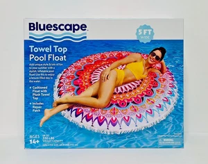 Neu Bluescape 60" gepolsterter Pool Schwimmer mit Plüsch Handtuch Top + Reparatur Flicken - Bild 1 von 1