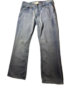 Urban Pipeline Distressed Relaxed Bootcut Denim lightwash grunge jeans men 32x30 - Picture 1 of 18