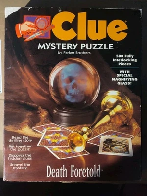 CLUE Mystery Puzzle by Parker Brothers Death Foretold 500 Pieces Missing 1 Piece - Image 1 of 4
