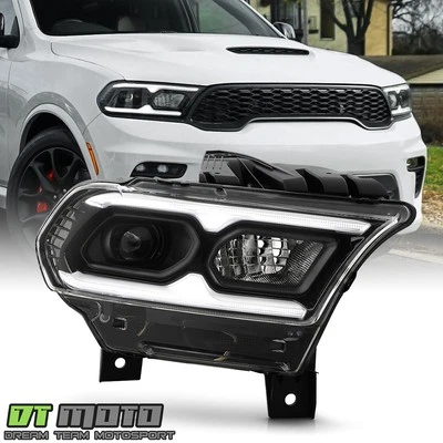 For 2021-2024 Dodge Durango Black non-AFS Full LED Projector Headlight Passenger - Image 1 of 4