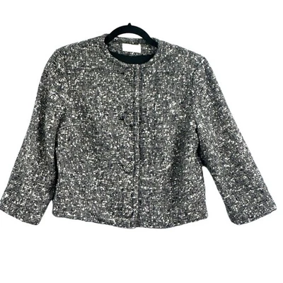 De Colección Pendleton Blazer Chaqueta Lana Tweed Lg Negro Blanco Bolero Negocios Preppy EE. UU. Foto 1 de 4