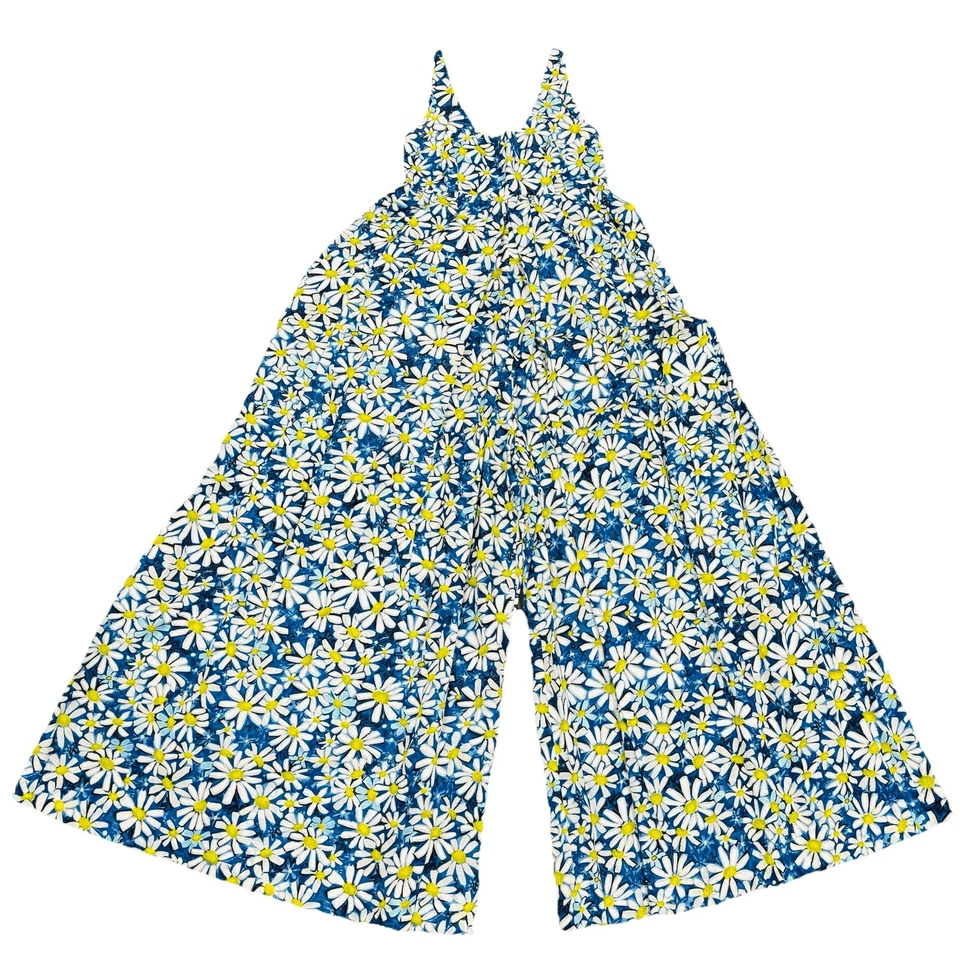 Mono Vogue Paris De Colección Años 60 Estampado Margarita Floral Halter Pierna Ultra Ancha Sin Mangas Foto 1 de 4