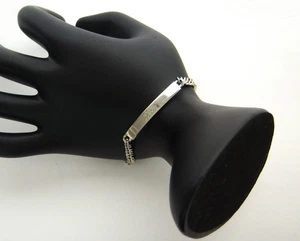 Vtg ELCO Sterling Silver ID Bracelet Curb Chain Engraved "Lou" 1940s-60s - Picture 1 of 4